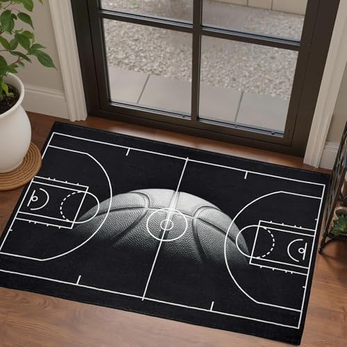 Tapete decorativo de entrada 2x3 baloncesto washable