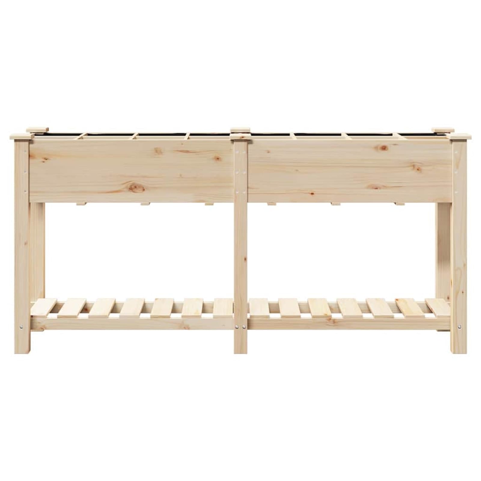 Fioriera da giardino con ripiano, in legno massiccio di abete rosso, 161,5 x 45 x 76,5 cm, 1 pezzo, per terrazze e giardini, amanti delle piante