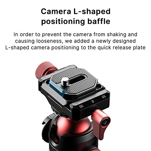 Tripod Head Quick Release Plate ULANZI U-70 Professional Metal 360° Panoramic Ball Head with Quick Release Plate & Cold Shoe, 44lbs/20kg Load for Tripod,Monopod,Slider,DSLR,Camera,Camcorder - Thumbnail 2