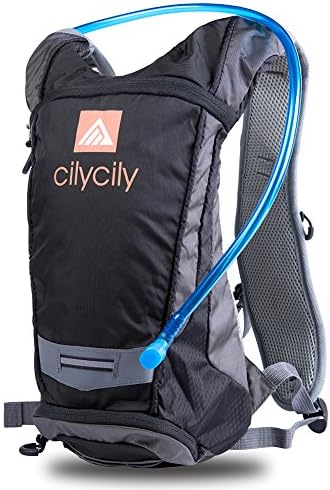 cilycily Hydration Backpack with 2L BPA Free Bladder Great for Outdoor Sports of Running Hiking Camping Cycling Skiing … (Black)