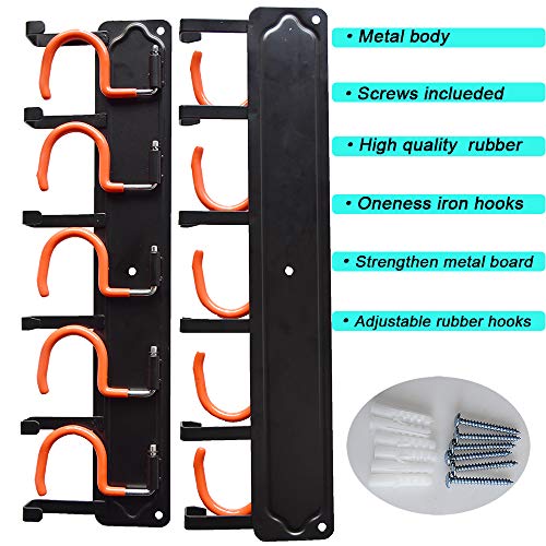 All Metal Garden Tool Organizer,Garage Organizer,Adjustable Storage System,Garage Wall Organizer for Rake,Broom and Yard Tools (Black 51'') - Thumbnail 4