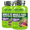 NATURELO Whole Food Multivitamin + Immune Blend with Elderberry & Mushrooms - Complete Multivitamin with Extra Immune Support - C, D3, Zinc, Elderberry, Reishi, Shitake, 60 Vegan Capsules (Pack of 2)