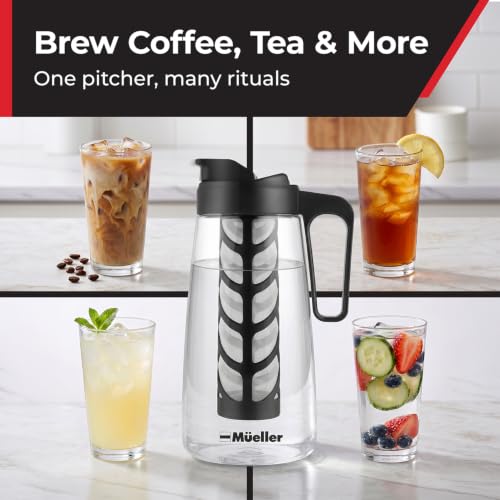 Image of MUELLER HOME Cold Brew Coffee Maker, 64 oz Tritan Fortified Pitcher Pour Spout Handle Lid