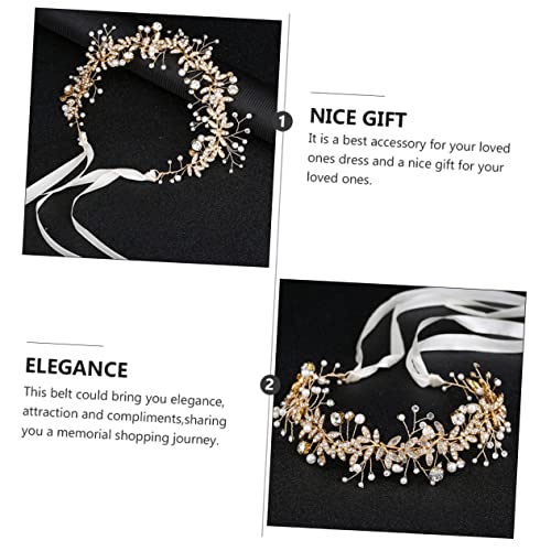 Rhinestone Pearl Bridal Belt Sash for Wedding Dress Elegant Accessory for Brides Bridesmaids for Formal Occasions Memorable Photo Taking3