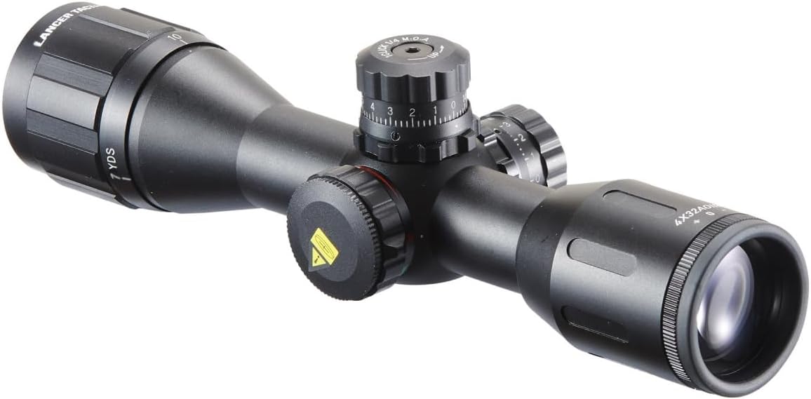 Lancer Tactical 4x32AOE Airsoft Scope with Mount - (Black)