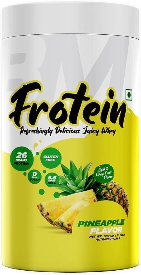 Bigmuscles Nutrition Frotein 26g Hydrolysed Whey Protein Isolate (Pineapple, 15 Servings, 500 gm) | US FDA REGD. BRAND | 15g EAA | 0g Sugar