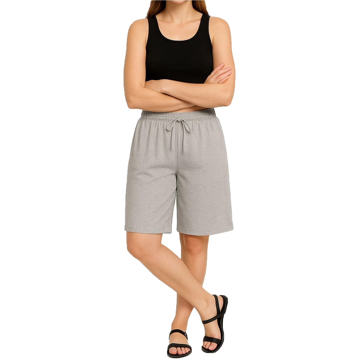 Womens Casual Plain Yoga Shorts Single Pack-picture-22