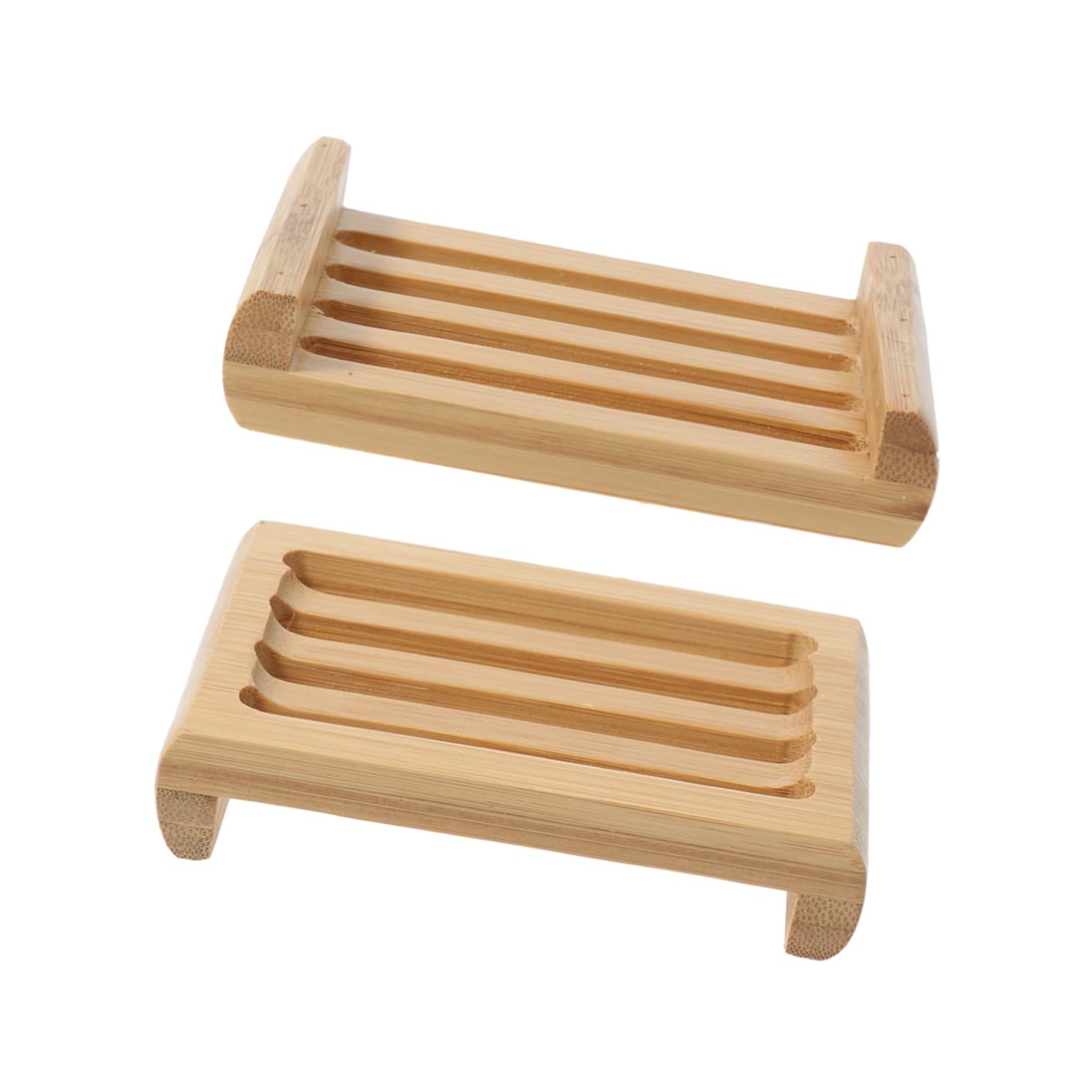 Zerodeko 2 Juegos De Jaboneras Autodrenantes De Madera para Cocina Jaboneras Tapas Escurridor De Jabón para Mostrador (2 Unidades)