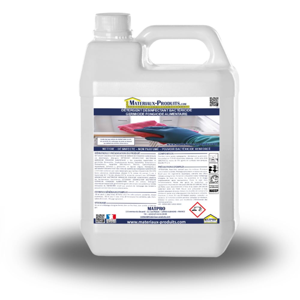 MATPRO Détergent désinfectant Bactericide Germicide fongicide Alimentaire 5 L Bleu