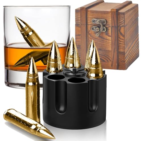 Wiederverwendbare Eiswürfel, Whisky Steine, Edelstahl Eiswürfel Edelstahl-Eiswürfel mit High Cooling-Technologie, verwendet für Whisky, Wodka, Likör, Wein, Geburtstagsideen für Papa ihn Freund Ehemann