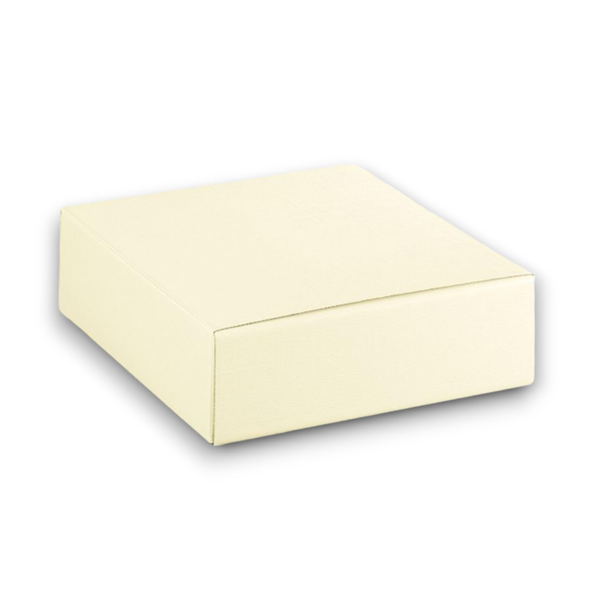 Generico 50 Scatole in Cartone con Coperchio Panna Pieghevole Fai da Te 10x10x4,5 cm bomboniera Matrimonio Battesimo Comunione Regalo Muffin Porta Confetti