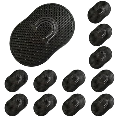 Soft 'N Style 12 Packs Pocket Palm Combs, Shampoo Comb, Massager Hair Brush Comb, Scalp Massager Brush Comb, Wave Brush, Palm Hair Brush (Black)
