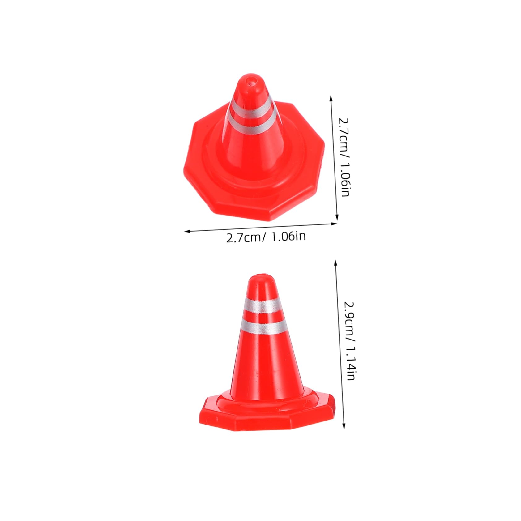 Toyvian Road Cone Set for Boys and Girls 12pcs Plastic Mini Construction Cones Simulation Roadblock DIY Traffic Sign