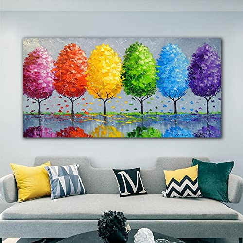 Tableau sur toile fleurs abstrait luxe affiche art mural moderne 50x100 cm sans cadre