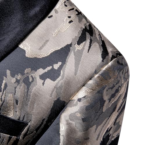 Image of Barry. Wang Men's Sport Coats & Blazers Flower Suit Jacket 1 Button Paisley Tuxedo Mardi Gras Carnival Parade Gift