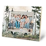 FDHSPAAM Forest Green Picture Frame 5x7, Watercolor Woodland Photo Frame, Cottagecore Misty Pine Tree Wall and Tabletop Display Picture Photo Frames for Boys Girls Kids Nursery Home Bedroom Decor