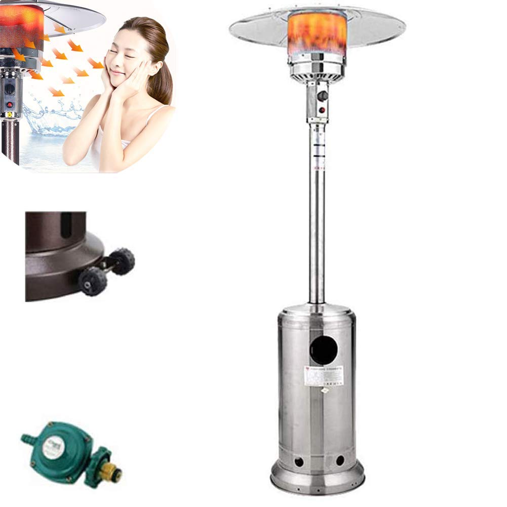 SHKUU Patio Heater Electric, Outdoor Patio Heaters, Commercial Outdoor Terrace  Heaters with Moving Wheels, with Pressure Reducing Valve, Propane Heater :  Amazon.co.uk: Garden