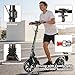 ZQHQKJ Kick Scooters for Kids 8-12, Foldable Big Wheel Scooters with Suspension and Adjustable Height Equipped, Max Load 300 LBS,Black