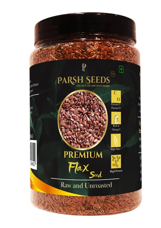 PARSH SEEDS Premium Raw Flax Seeds 500g (Jar pack) Alsi Seeds | Flax Seeds for Hair Growth | Raw Seeds for Eating | Source of Iron & Dietary Fibre | Rich in Protein (B0D7CXFHT6) Amazon Price History, Amazon Price Tracker
