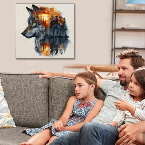 Image of 3 Pack Stamped Cross Stitch Kits for Adults - Cross Stitch Kits for Beginners,11 CT Animal Forest Cross Stitch Patterns Dimensions DIY Counted Cross Stitch Kits for Adults Arts Craft 12x12 inch