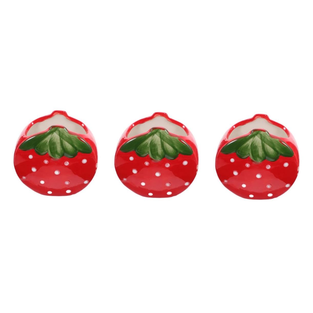 HOMSFOU 3 Pezzi Portapenne Alla Fragola Porta Di Penna Alla Moda Porta Penne Per Pennelli Da Trucco Portapenne Da Scrivania Portamatite Da Scrivania Supporto a Matita Rosso