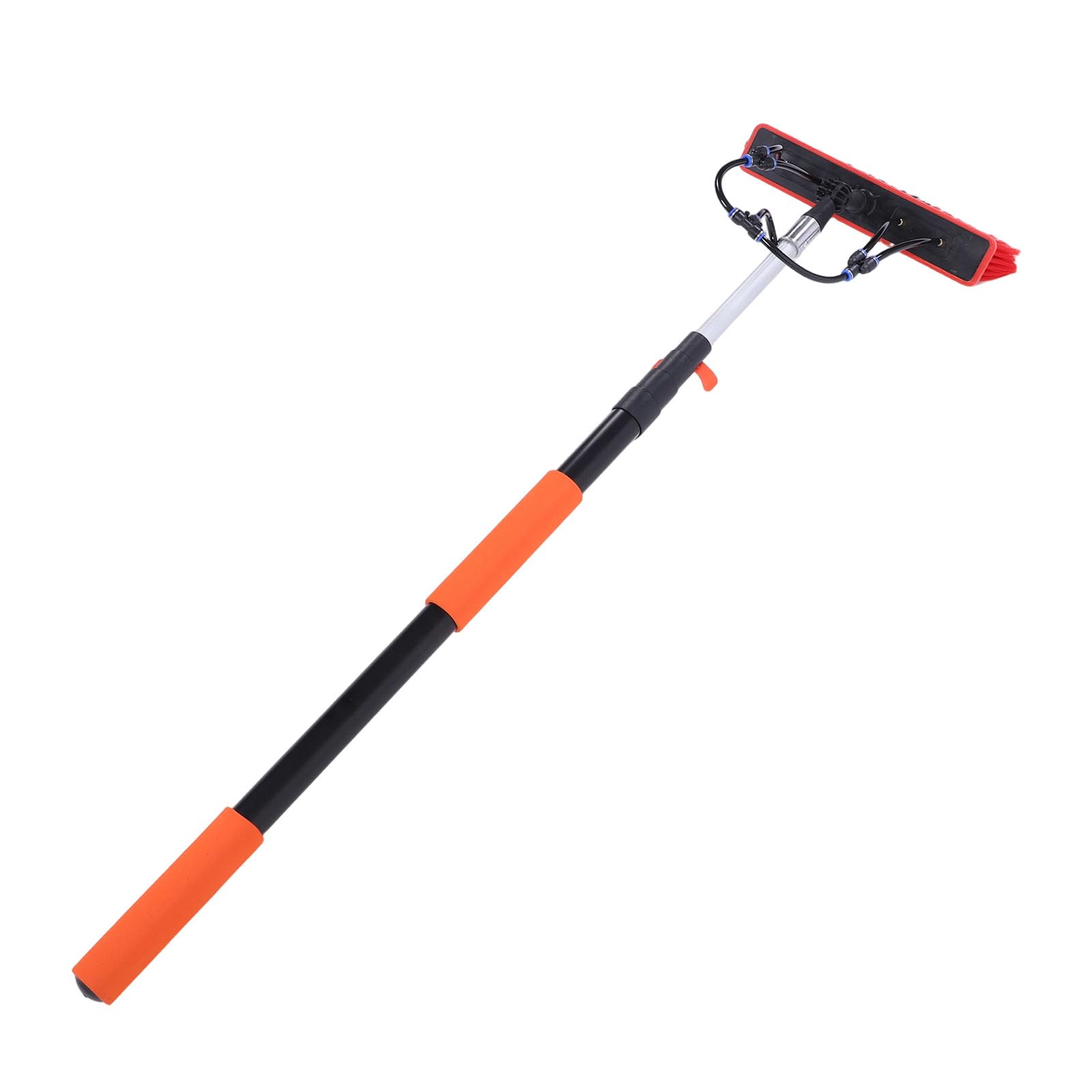 SIXRUN Kit Spazzola per Pannello Solare, ABS PC Alluminio Nylon Detergente per Vetri Alimentato Ad Acqua con Asta Telescopica da 12 Piedi, Spazzola da 35 Cm per la Pulizia del Ponte della Barca della