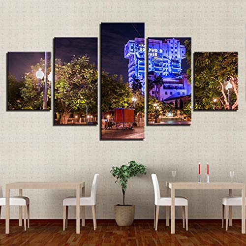 Idée cadeau déco moderne tableau imprimé 5 pièces bleu - 3