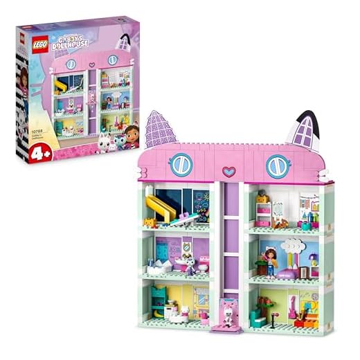 LEGO Gabby's Dollhouse Toy - 4-Floor Doll's House with Gabby, Pandy Paws, MerCat and Cakey Figures plus Accessories - Birthday Gift for 4+ Years Old Girls - 10788