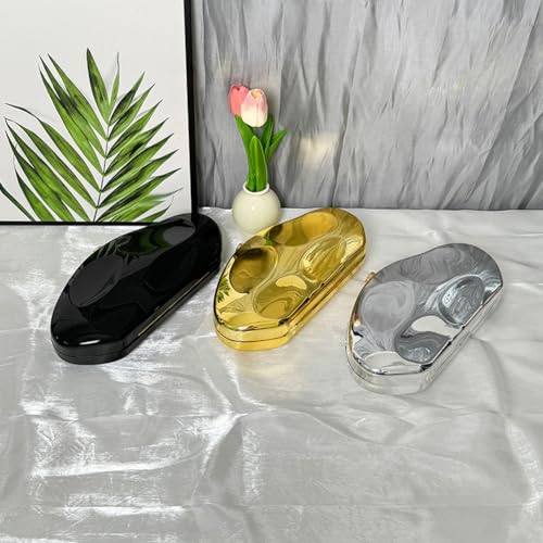 Image of Acrylic Shell Clutch Purse for Women Metallic Evening Bag Large Designer Acrylic Handbag for Wedding Party Prom