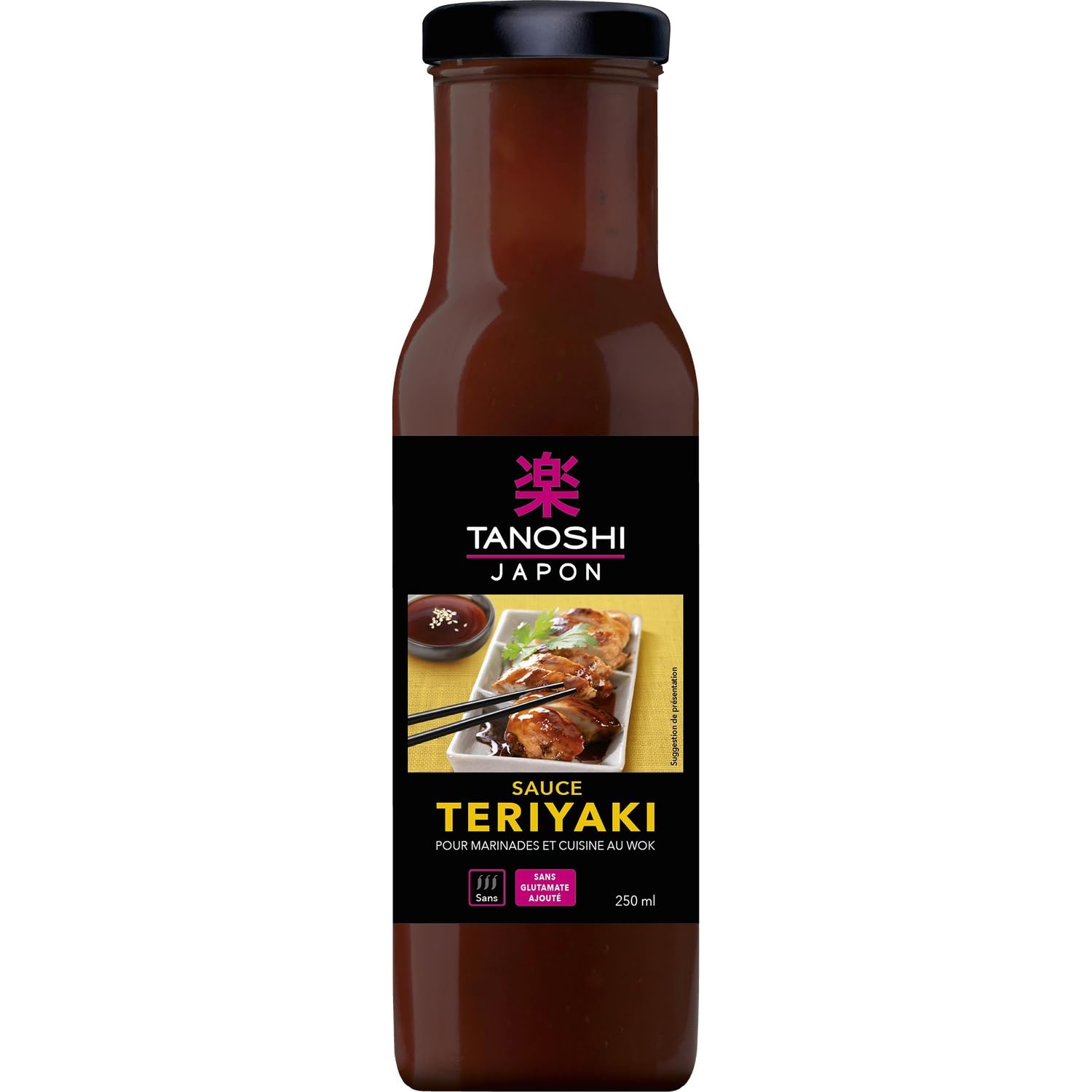 TANOSHI - Sauce Teriyaki - À Base de Sauce Soja · Sans Glutamate Ajouté · Pour Marinades et Cuisine au Wok - Le Flacon de 250ml - Le Lot De 4