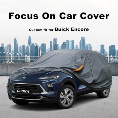 Image of GUNHYI Premium Car Cover Custom Fit Buick Encore (2012-2026), 16 Layers Heavy Duty Car Cover Waterproof All Weather with Zipper Door for Sun Rain Snow Dust Uv Protection