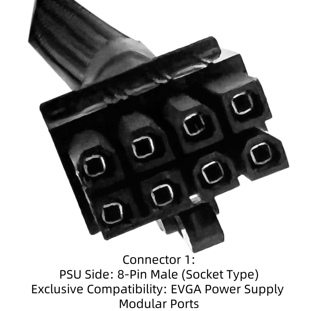 Gintai Zapasowy kabel elastyczny kabel zasilający kabel zasilający do EVGA 750 P2 G2 G3, do EVGA Supernova 550-1300 G2 G3 G5 18AWG 8-pin do 8-pin (6+2) PCIE VGA