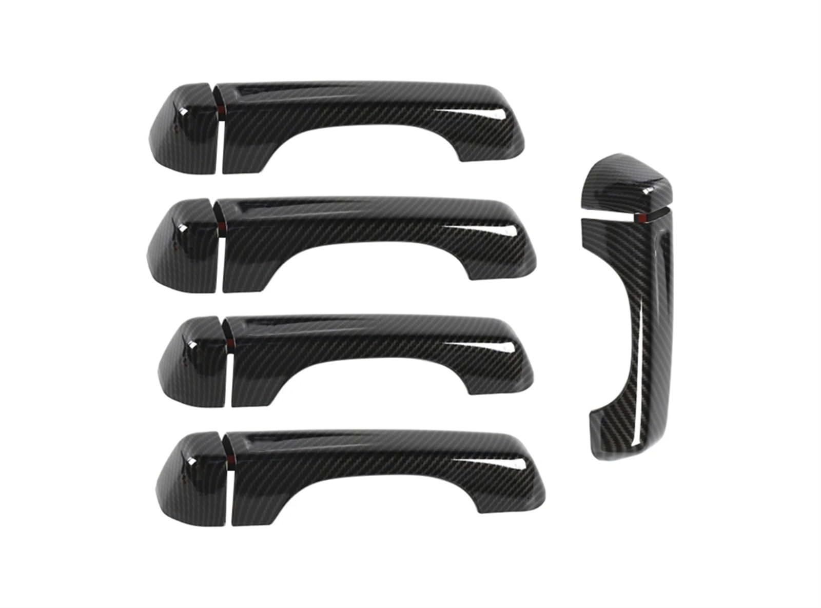 OUVECR for Jeep for Wrangler JL 2018-2023 4-Door Car Side Door Grab Handle Decoration Cover Tailgate Handle Stickers Exterior Accessories Car Outer Door Handle(Carbon Fiber Grain)