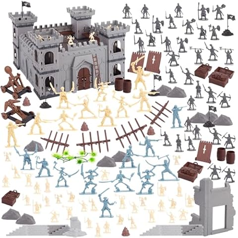 AMOR PRESENT 310PCS Ancient Military Soldier Set, Toy Medieval Knights Army Men Pirate Castle Model Assembly for Boys Birthday Party Gift Cover