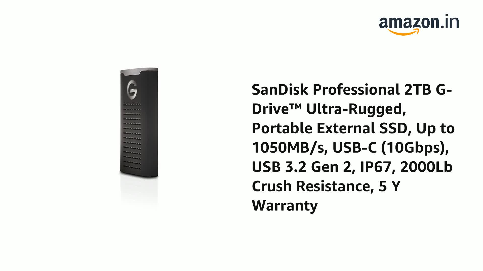SanDisk G-DRIVE 外付けポータブル SSD 2TB