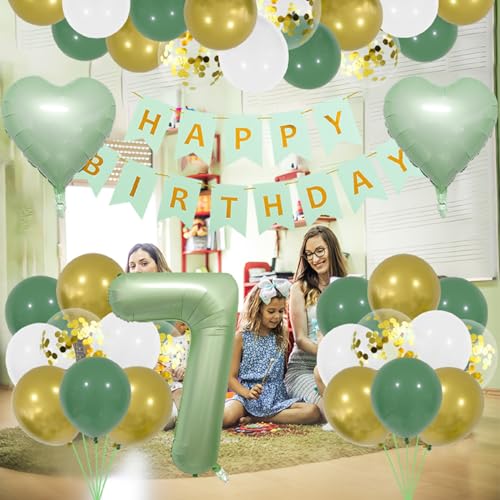 Guirlande de 8e anniversaire vert olive et accessoires chics