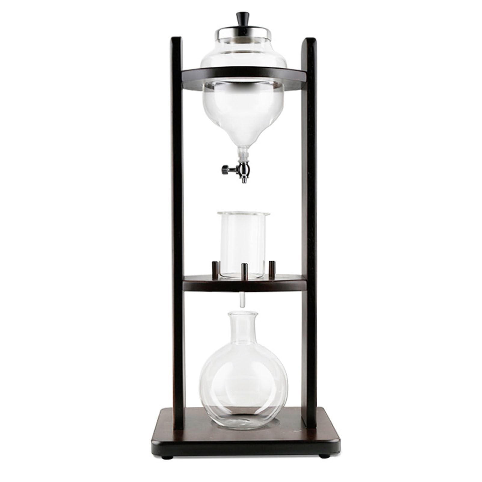 Cafetera, Cafetera de Goteo de Café Frío de 1250 ml de Capacidad con Soporte de Madera, Gotero de Café Helado para Hacer Café Extraído en Frío