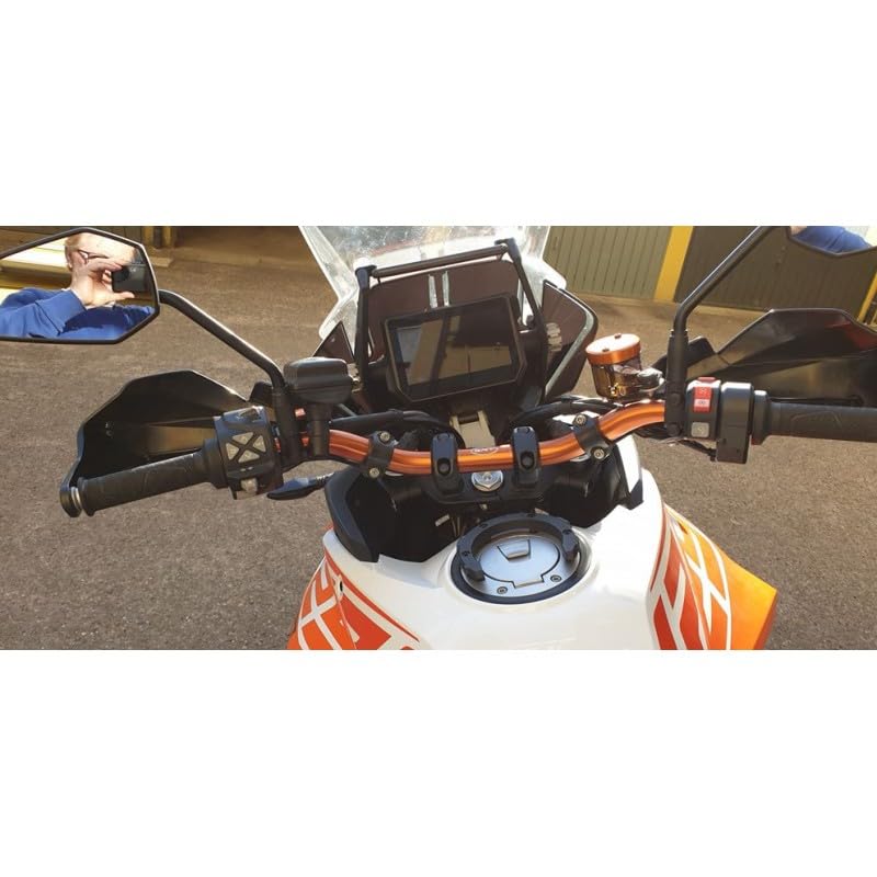 Manubrio In Alluminio CNC Rosso Per Moto Cafe Racer, Scooter - Compatibile Con Aerox, SR, Malaguti - Foto 12