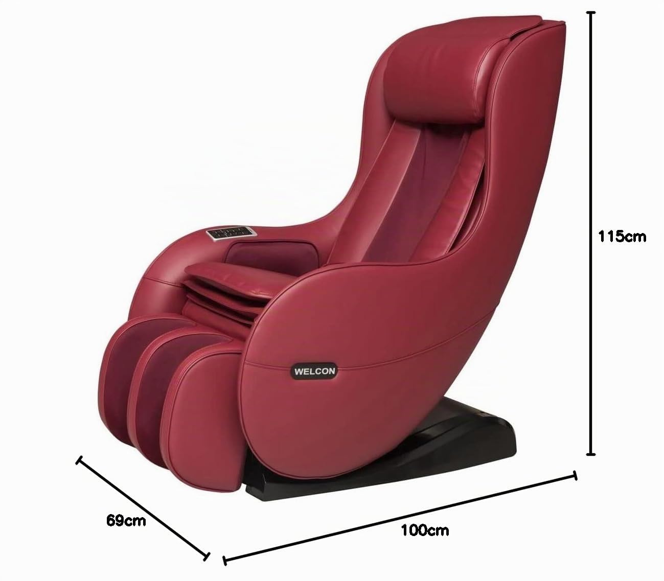 WELCON EASYRELAXX Massagesessel Rot mit L-Shape, Knet- & Klopfmassage