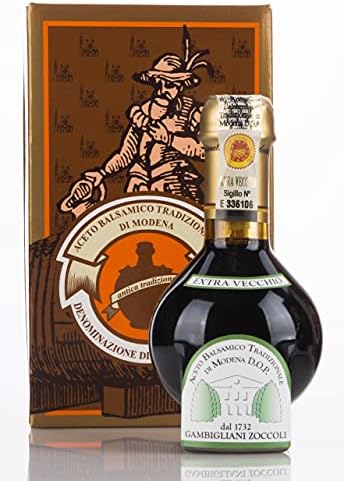 Traditional Balsamic Vinegar of Modena D.O.P., EXTRA OLD, over 25 years of aging. Packaged in the official box of the Consorzio Produttori Antiche Acetaie, with measuring cap and flyer - ACETAIA GAMBIGLIANI ZOCCOLI