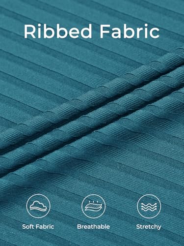 Summer Mae Plus Size Women Ribbed Two Piece Bikini High Waist Swimsuit Ruched Tummy Control Bathing Suit Swimwear4