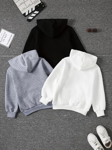 JOLYSHILD Boys Long Sleeve Hooded Sweatshirt 3 Piece Pullover Hoodie Sweatshirts with Pocket Multicolor 4-12Y2