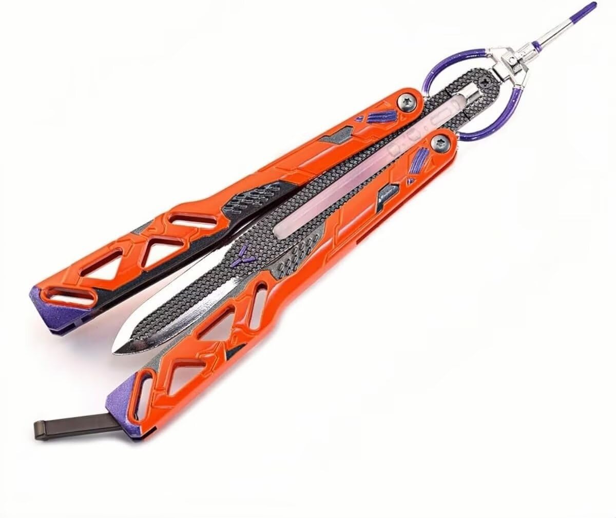 NNSSAABB Octane Heirloom Prototype Knife, Metal Martial Arts Knife, Game Collection, Desk Room Decoration, Backpack Pendant Gift