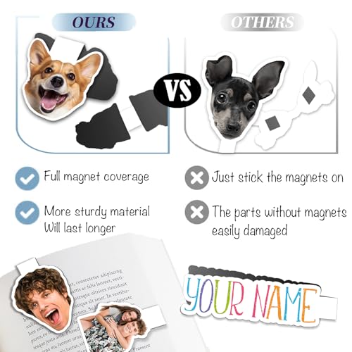XRLSG Custom Bookmark Personalized Magnetic Bookmark for Reading Name Book Markers Gifts for Readers Book Lovers Teacher Classmate