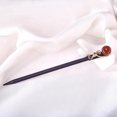 Miniatura 6 de Alfileres de madera para el cabello, con flores retro azules, fijación del cabello para cabello largo, palo de pelo para fiesta de boda, horquillas