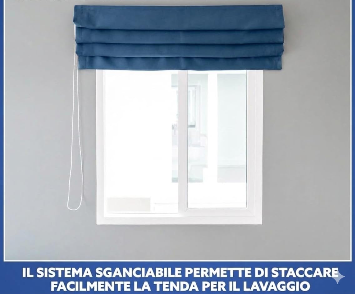 Bastone Tenda a Pacchetto per Interni in Alluminio con Calate e Sgancio Rapido per Soffitto o Parete