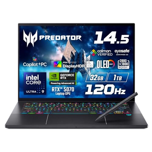 Acer Predator Triton 14 AI Core Ultra 9 288V RTX 5070 32GB[ 1TB SSD 14.5C` WQXGA{ 16:10 OLED  120Hz 6 AeroBladet@ OtF