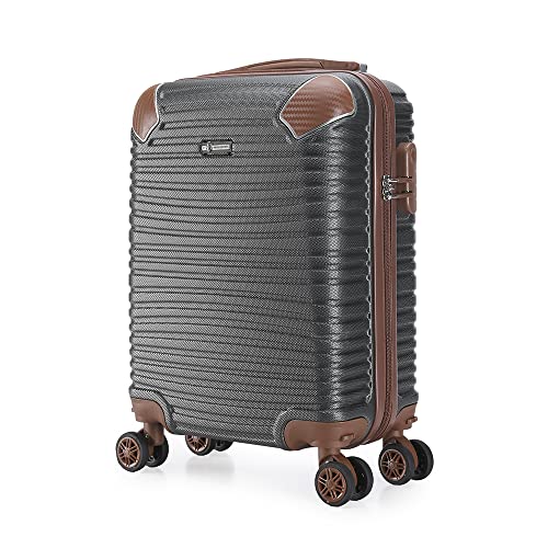 Mala de Viagem Executiva Pequena ABS Roda 360° Resistente Swissport (Cinza Escuro)