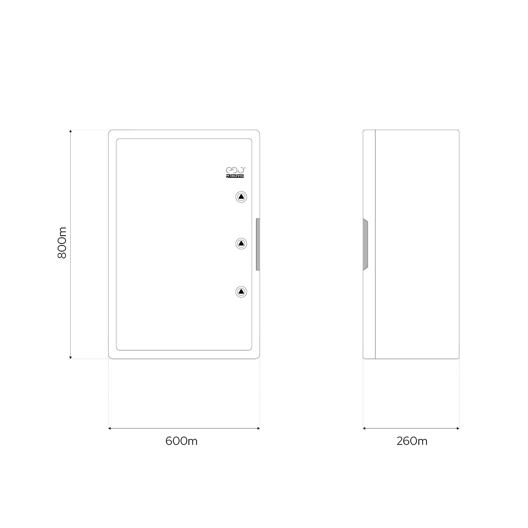 EDO Rozdzielnica Skrzynka IP65 600x800x260 mm Szara - Obudowa Elektryczna ABS - Szafa Sterownicza Natynkowa z Płytą Montażową do Instalacji Wewnętrznych i Zewnętrznych