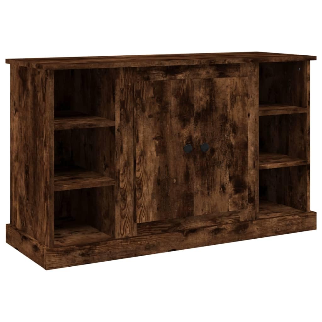 Vidaxl Smoked Oak Classic Sideboard In Engineered Wood - Ample Storage Cabinet With Practical Door - Suitable For Living Room